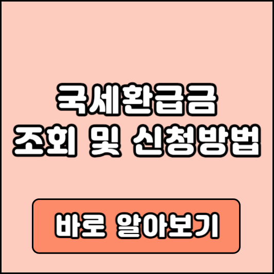 국세환급금 조회 및 신청방법