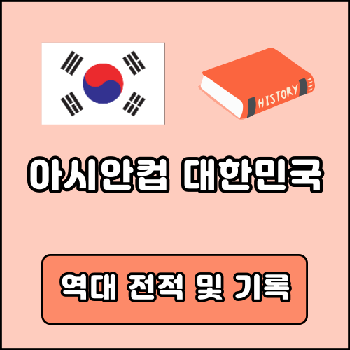 아시안컵 결승 한국 대한민국 역대 전적 기록