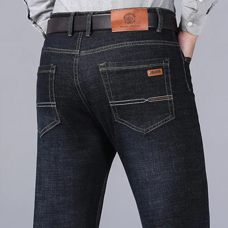 뉴 남성 클래식 청바지 Jean Homme Pantalones Hombre Men Mannen 소프트 블랙 바이커 Masculino 데님 오버홀 망 바지 크기 32-38 추천상품